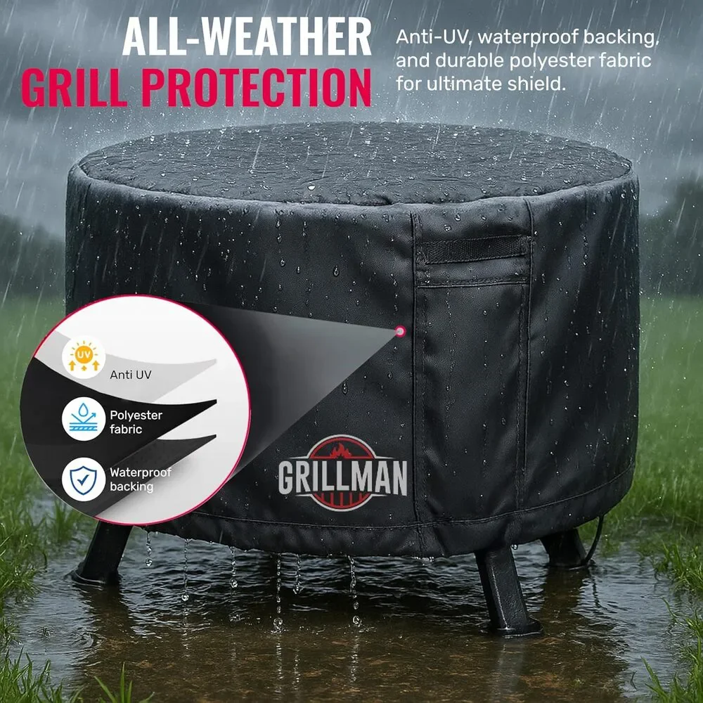 Heavy Duty Fire Pit Cover – Fits 36x24in Round Gas Fire Pit